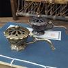 Retro Small Lotus Hand Stove with Cover Hollow Out Sandalwood Incense Burner Yoga Studio Classic Decoration