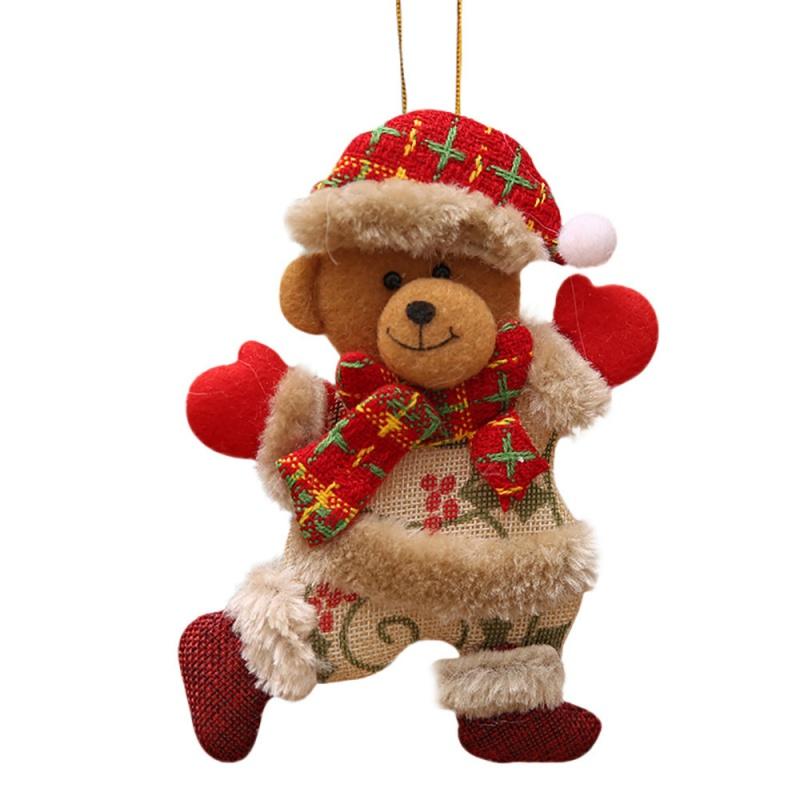 Elk Bear Santa Snowman Christmas Dolls Christmas Tree Hanging Doll Ornaments Navidad 2024 New Year Merry Christmas Decoration