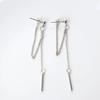 Women's Trendy Jewelry Earrings for Female Silver Color Tassel Metal Chain Earrings South Korea Indifferent Style Eardrop