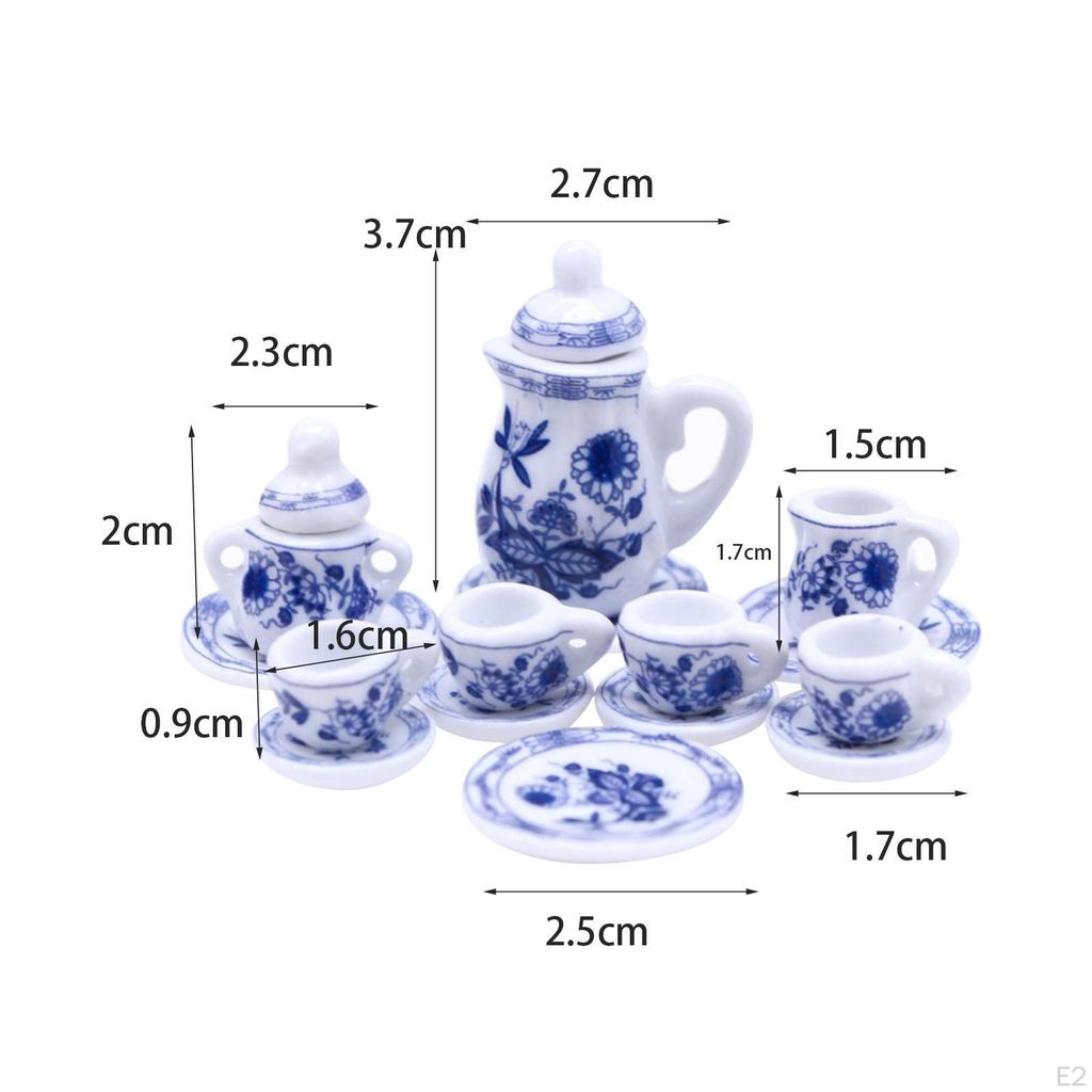 Miniature Tea Set with Teapot And Cups for Home Decor
