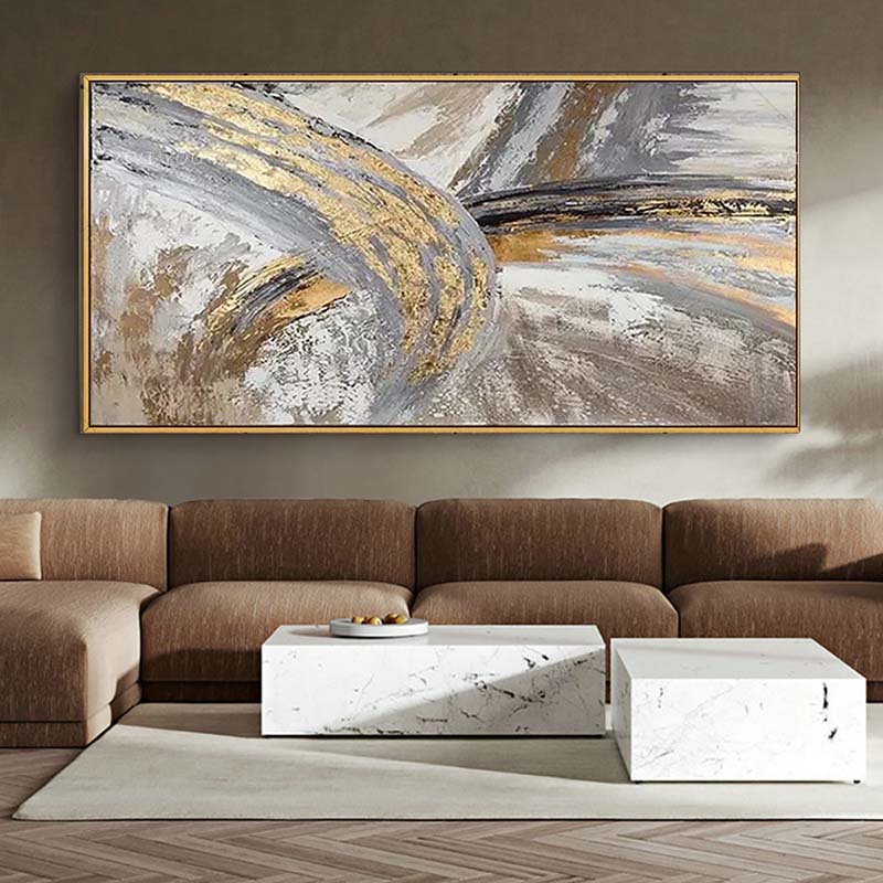Modern Abstract Golden Canvas Painting Gold Inkjet Posters and Prints Cuadros Wall Art Pictures for Living Room Decor No Frame