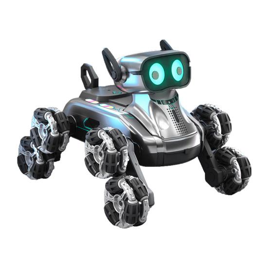 Remote Control Smart Robot Dog 8WD 360 Degrees Rotating Electric Robot with Music Light Toddlers Boys Girls Educational RC Stunt Car Puppy Toy