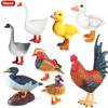 Oenux Simulation Cute Poultry Farm Animals Model Mandarin Duck Goose Swan Hen  Action Figures PVC Miniature Toy Gift For Kids