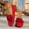 2024 New Fashionable Versatile Women's Flat Shoes Comfortable Shallow Slip-ons Flower Decoration Spring and Autumn Zapatos