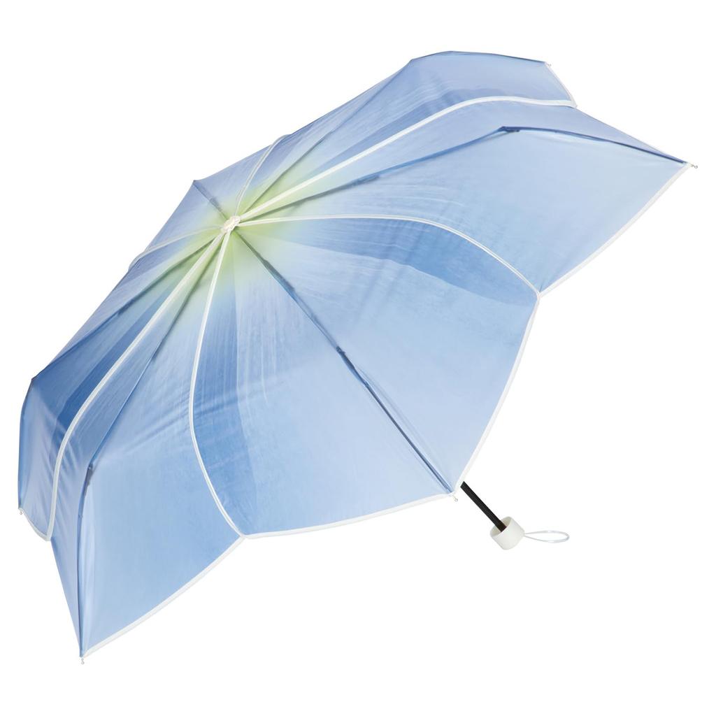 Зонт гортензия мини синий складной зонт с внешними спицами 54 см женский цветок гортензии стильный милый блестящий градиент Instagram прозрачный женский WPC.