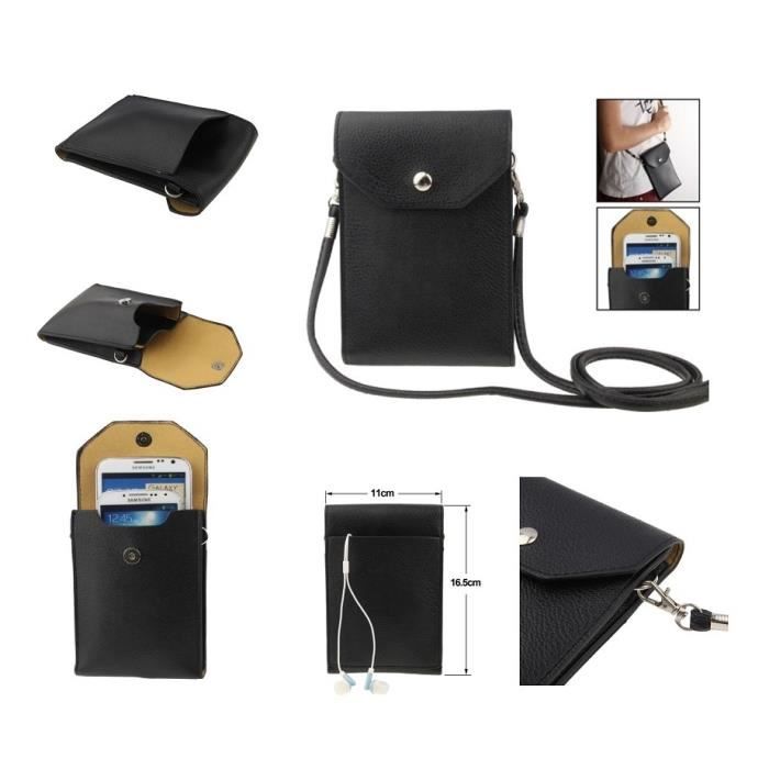 Sac Étui Housse Pour Tablettes Et Smartphone Simili-Cuir Universel Pour => HTC DESIRE 510 4G (HTC A11) (2014) > Noir