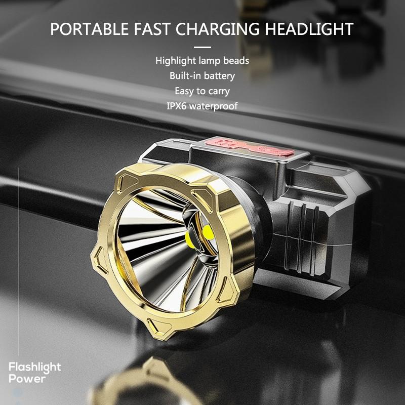 35000LM High Power LED Headlamp USB Rechargeable Headlight Built-In Battery Head Lamp Waterproof Head Torch Head Light