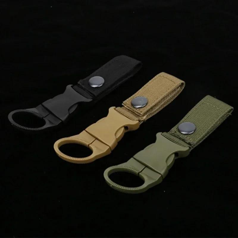 Outdoor Waterbottle Buckle Hook Nylon Webbing Buckle Hook Climb Carabiner Belt Backpack Hanger Camp Water Bottle Holder Clip
