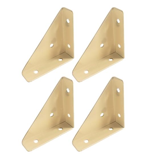 4Pcs 90 Degree Gusseted Angle Connector Brackets Rustproof Corrosion Resistant Gusset Corner Brace Fasteners