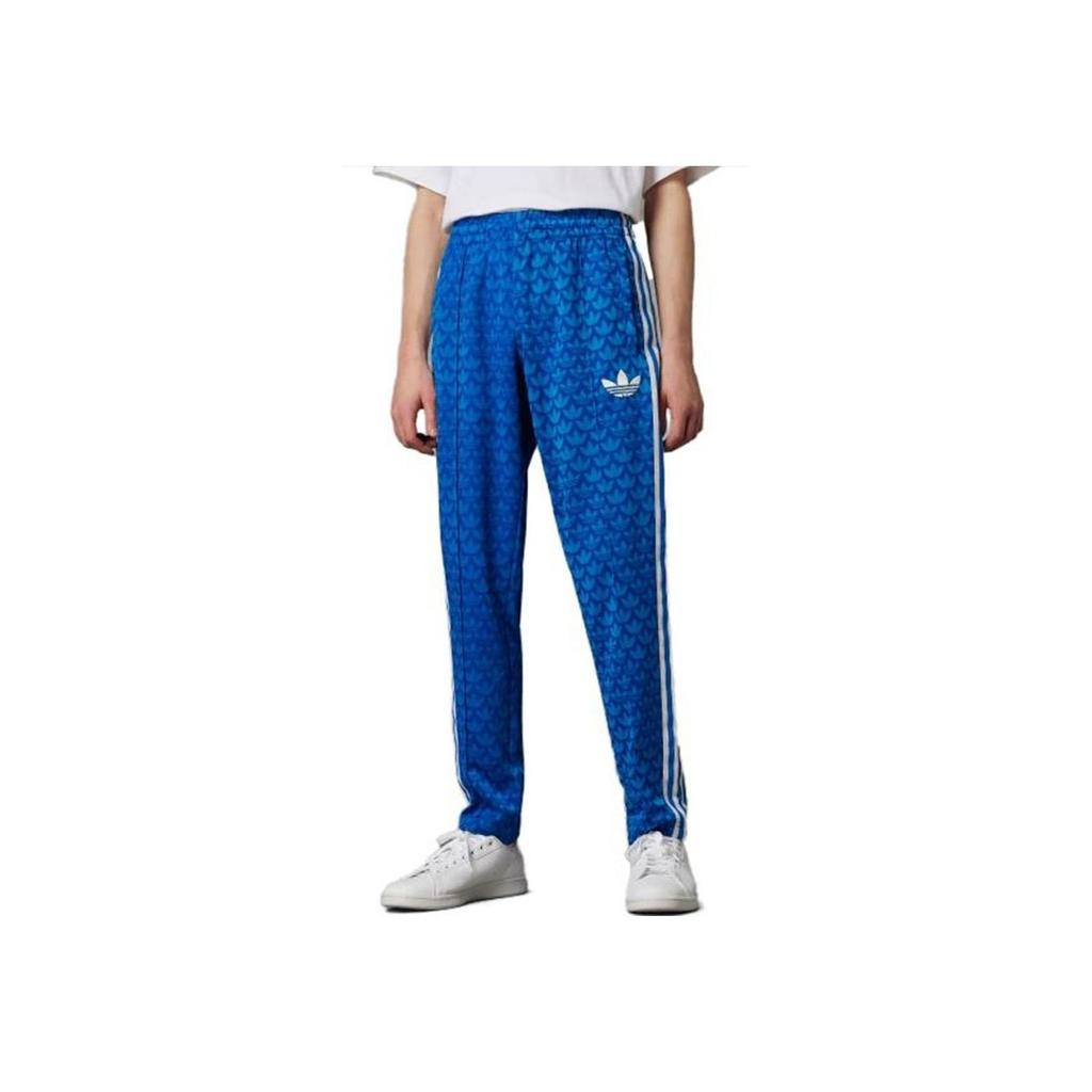 Adidas Originals Trefoil Logo Embroidered Elastic Waist Casual Pants Men Bottoms Blue IP6983