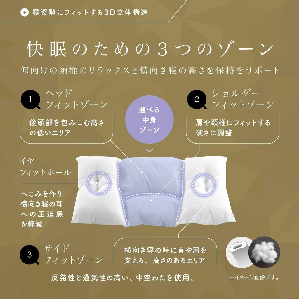 France Bed Pillow White 57 X 37cm Fit Pillow Plus Medium Pillow That Can Adjust Height and Sleeping Comfort Disinfecting Washable Made In Japan