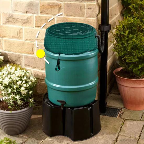 Rain Barrel Filter Drawstring Design Fine Mesh Dustproof Water Tank Mesh Screen Protects Rain Barrel Daily Use