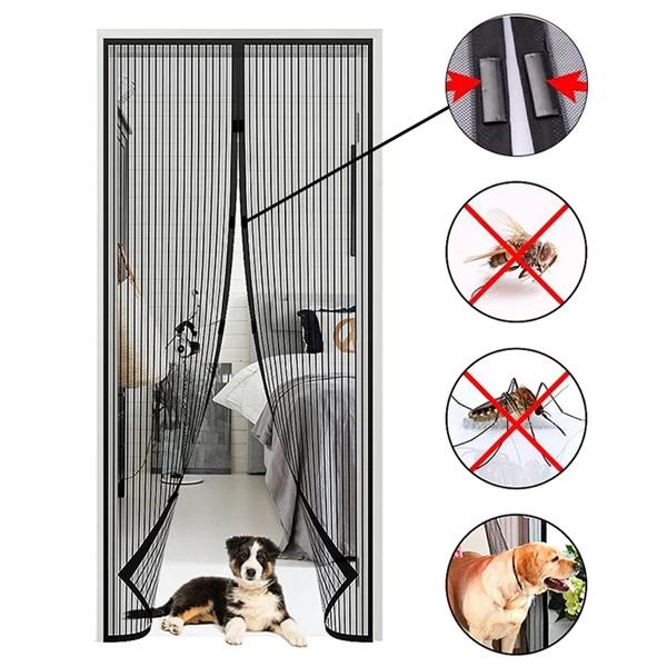 1 Set Summer Door Screen Net Anti Mosquito Insect Fly Bug Curtains Net Automatic Closing Door Screen Kitchen Curtains Magnet Net
