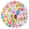 50 New Flower Series Plant Flowers, Rich Flowers, Various Colors of Flowers Stickers, Hand Account Decoration Stickers