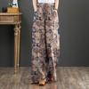 ZANZEA Women Floral Print Casual Elastic Waist Wide Leg Trousers Pants