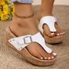 Women Sandals Platform Clip Toe Slippers Flip Flops Summer Wedges Fashion High Heels Shoes for Women New Roman Outdoor Sandals