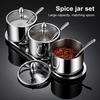 1/2/3Pcs Seasoning Jar Stainless Steel Sugar Container with Glass Lid And
