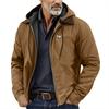 Men's Solid Color Zipper Pocket Hooded Sweatshirt Jacket Cardigan Men's Casual Jacket Cardigan