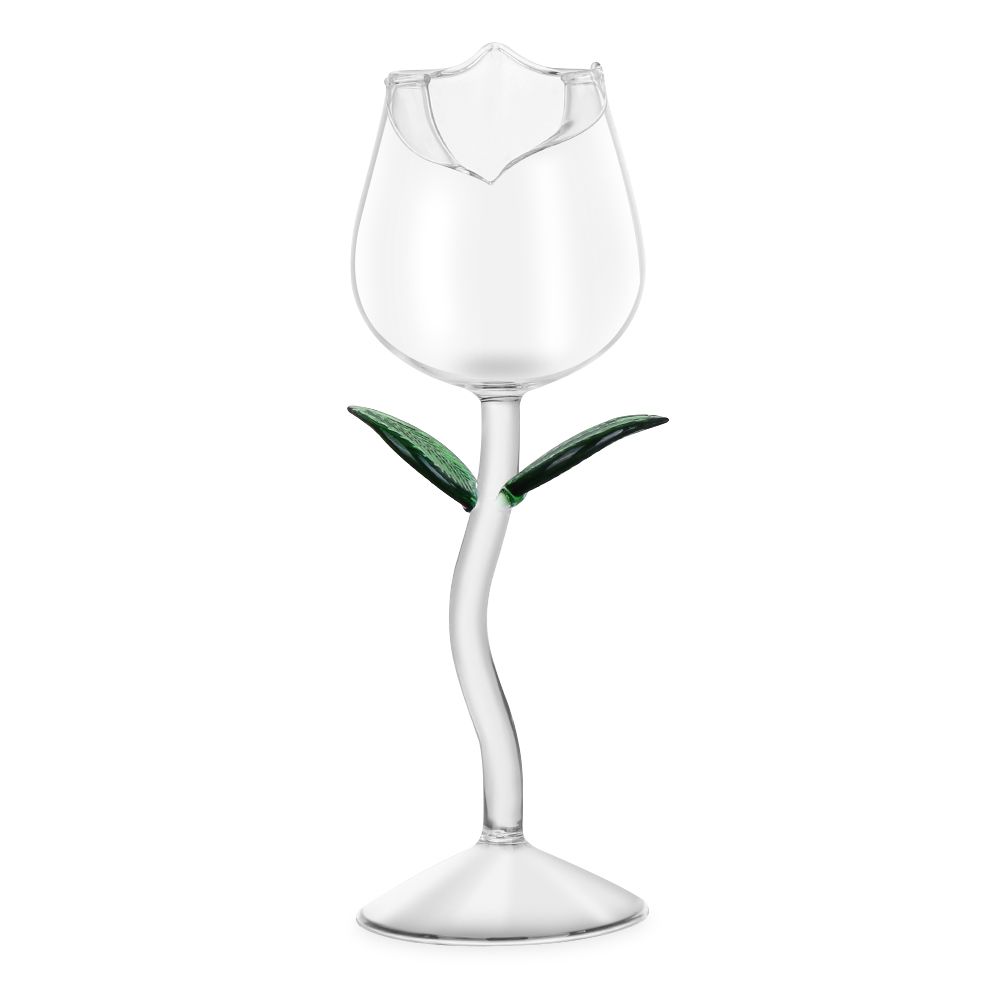 For Party Home Decor Juice Cocktail Champagne Glass Rose Flower Shape Red Wine Glass Goblet