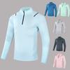 Outdoor Half Zipper Stand Up Collar Men's Sports Round Neck T-shirt Men's Spring and Autumn Quick Drying Long Sleeved New Casual Top