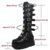 Boots Women Gothic Shoes Platform Knee High Punk Black Sexy Motorcycle New Halloween Cosplay 2024 Botas Mujer Zapatos De Mujer