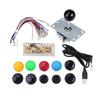Fafeicy Arcade Game Button Kit Zero Delay Arcade Game DIY Kit Parts 10 Buttons Joystick USB Encoder for MAME PC + +