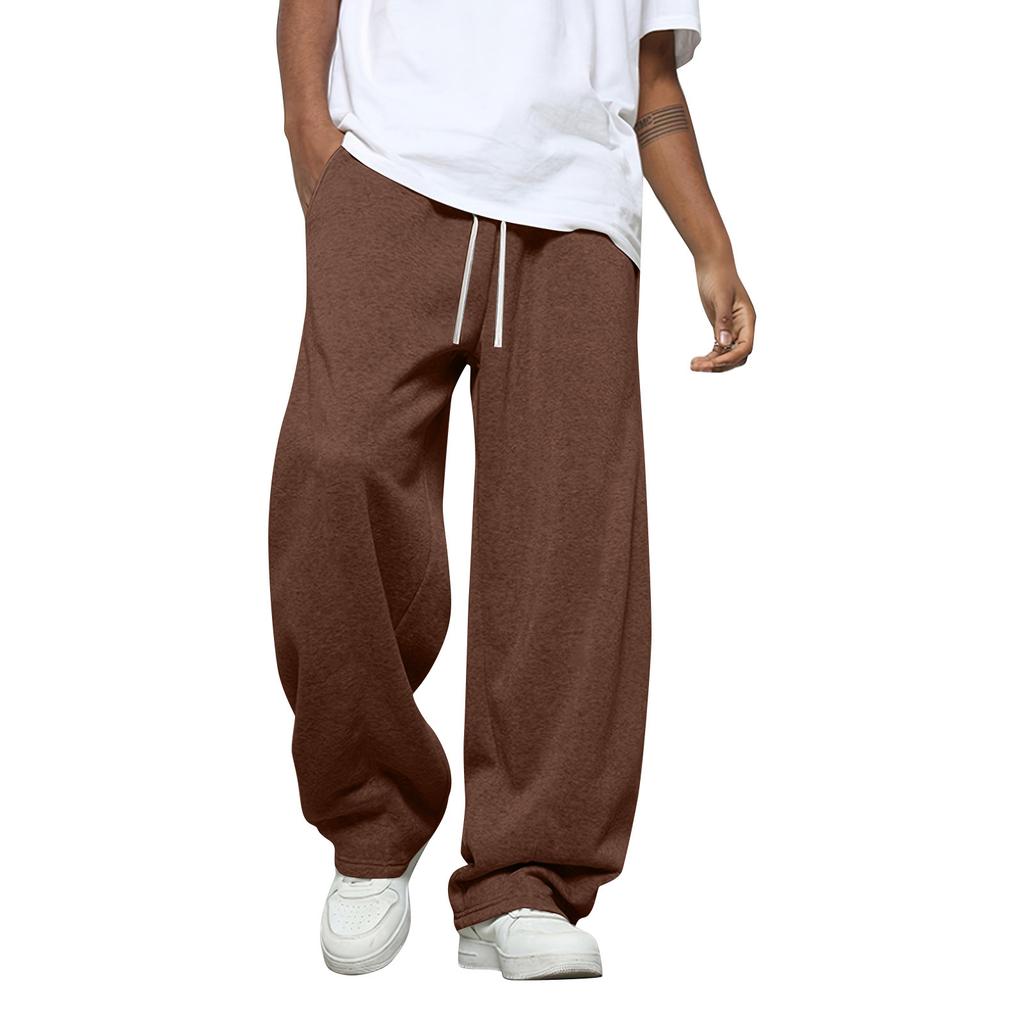 Men's Solid Color Loose Wide Leg Sweatpants Men's Casual Fashion Sweatpants