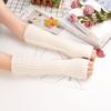 Women Long Fingerless Gloves Knitted Mittens Winter Arm Warmer Punk Gothic DIY Knitting Glove Y2K Girls Solid Gloves Arm Sleeves