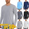 Men's Sun Protection T-shirts Summer UPF 50+ Long Sleeve Performance Quick Dry Breathable Hiking Fish T-shirts UV-Proof