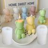 3D Cute Cartoon Bear Silicone Candle Mold DIY Home Decoration Silicone Mold For Resin Teddy Bear Candle Mold
