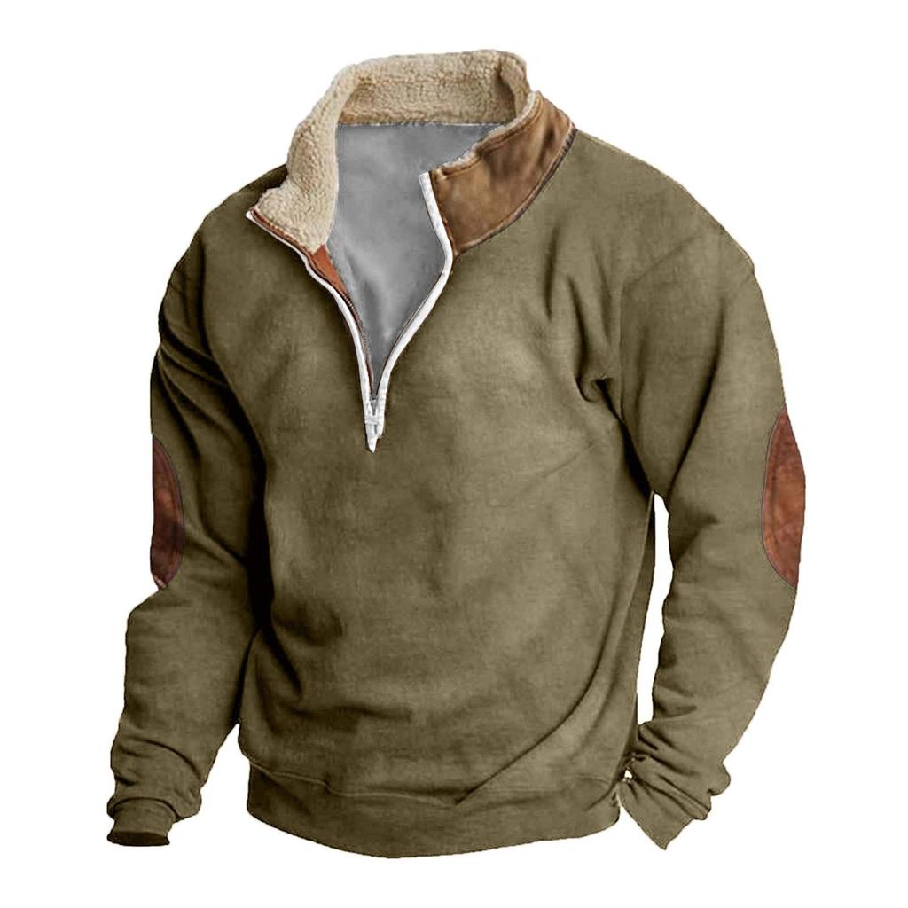 Spring And  Men's Standing Collar Sweatshirt Is Outdoor Casual Sweaters Tops
