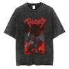 Berserk Print T Shirt Men Women Vintage Washed T-Shirt Anime Guts Graphic Tshirt Streetwear Tees Summer Casual Berserk Clothes
