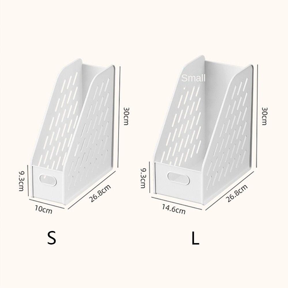 Large Capacity Bookend Stand Hollowed-out File Document Organizer Rack  for Home Office