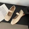 Low Heel Light Mouth Silver Single Shoes Women's 2025 Spring and Autumn New Soft-soled Ballet Shoes Retro French Mary Jane Shoes