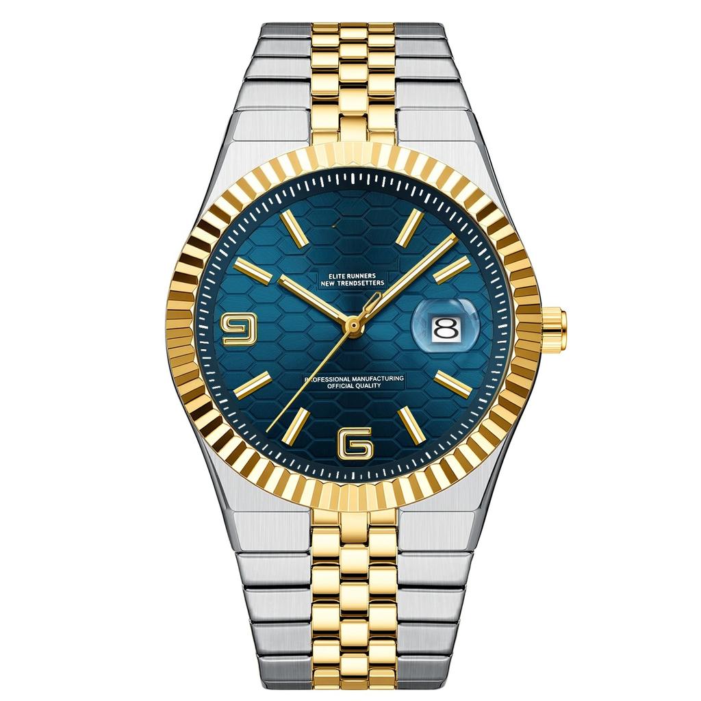 Men Watches Gorgeous Classic Clock Stainless Steel Diving Series Waterdrop Calendar Quartz Watch