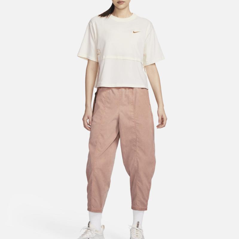 Nike Casual Sport Training Straight-Cut Short Sleeve T-Shirt Women Tops White FQ7009-110