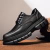 Thick Bottom Men Business Casual Leather Shoe Non Slip Platform Oxfords Shoes Lace-up Formal Dress Footwear Man Walking Sneakers