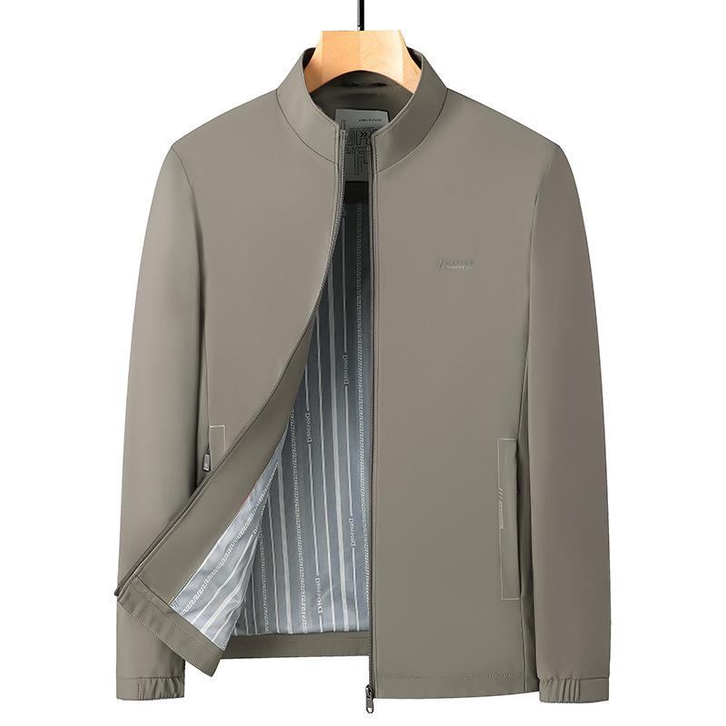 Middle-aged Men's Spring and Autumn New Dad's Stand-up Collar Casual Thin Men's Jacket