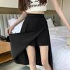 2024 Spring Korean High-Waist Slim A-Line Drape Skirt for Women