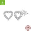 S925 Sterling Silver Love Moissanite Stud Earrings Simple Classic Versatile Heart Stud Earrings