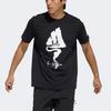 Adidas Gfx Ink Painting Print Sports Tee Men Tops Black GN7326