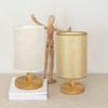 Linen Fabric LED Table Lamps Cylinder Shade Solid Wood Desk Lamp Bedroom Night Light Bedroom Decor