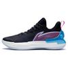 Li Ning Yu Shuai Retro Fabric Synthetic Leather TPU Wear Resistant Breathable Low Top Basketball Shoes Men Sneakers Black Blue Pink ABPS031-1