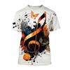 Music Note Graphics T Shirt Fashion Casual Short Sleeve O Neck 3D Printed Summer T-shirt Street Hip Hop Oversized Mens Clothing
