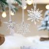 3Pcs/set DIY Christmas Transparent Snowflakes Acrylic Xmas Tree Ornaments  New Year CDN
