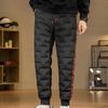 Autumn Winter Down Pants Elastic Waist Drawstring Solid Color Thickened Warm Pants Windproof Snow Warm Cotton Pants
