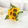Durable Fake Sunflowers Clear Texture Faux Silk Anti-fall