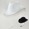 Men's & Women's Western Cowboy Hats with Tassel & Rhinestone, Adjustable Rope, Holiday Style