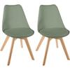 Set of 2 Scandinavian Style Baya Atmosphera Chairs - Khaki