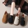 Fashion 2025 Vintage Shoes Women's Spring Autumn New Style Flat Soft Bottom Plus Size Buckle Single Shoes Casual Comfortable Footwear